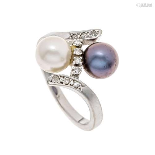 Pearl diamond ring WG 585/000