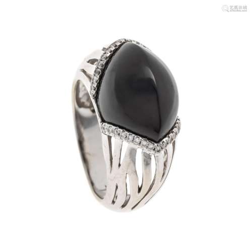 Onyx diamond ring WG 585/000 w