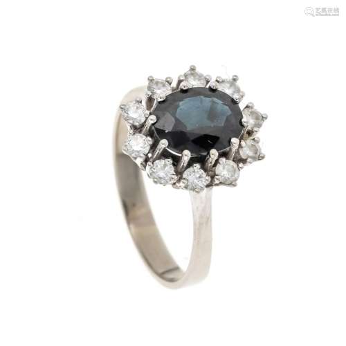 Sapphire diamond ring WG 585/0