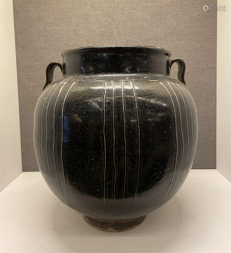 Chinese Black glaze porcelain bottle, Song Dynasty