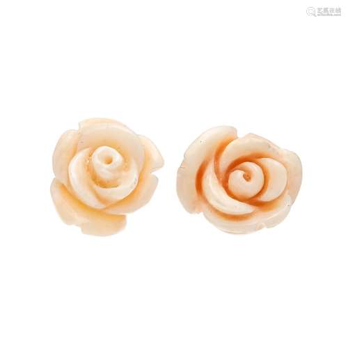 Coral ear studs GG 585/000 wit