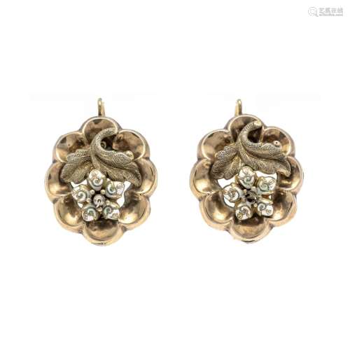 Foam gold enamel earrings 1840