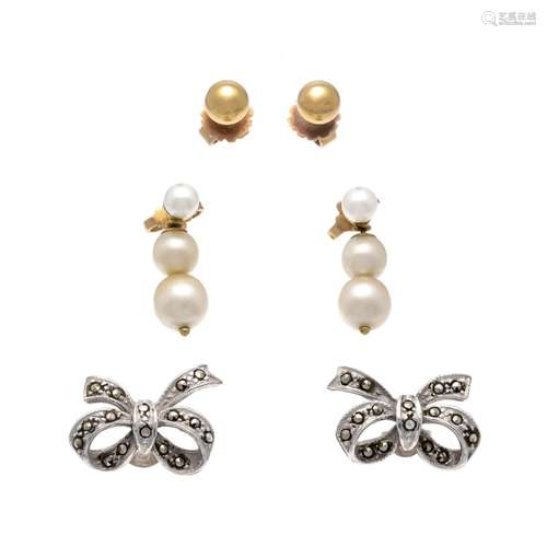 3-part earring set, 2 x GG 585