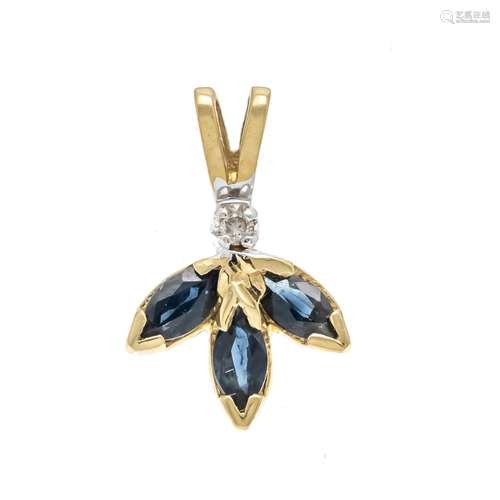 Sapphire diamond pendant GG/WG