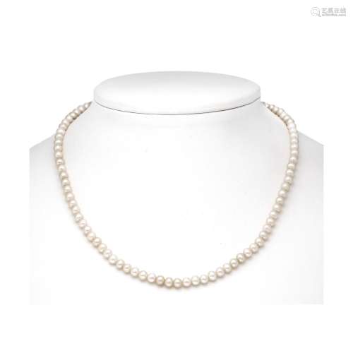 Akoya pearl necklace with lobs