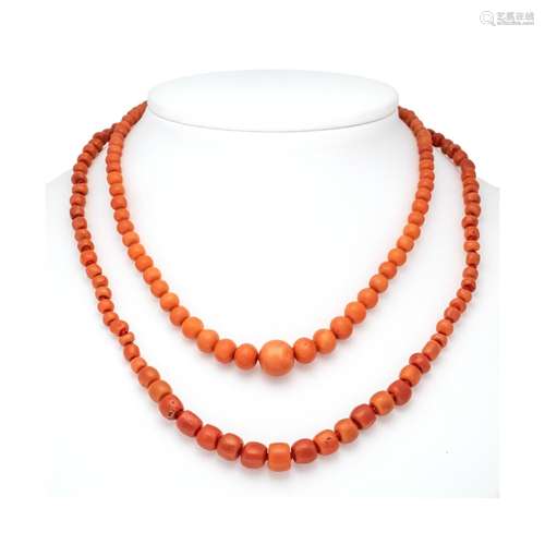 Coral necklace 1 x with spring