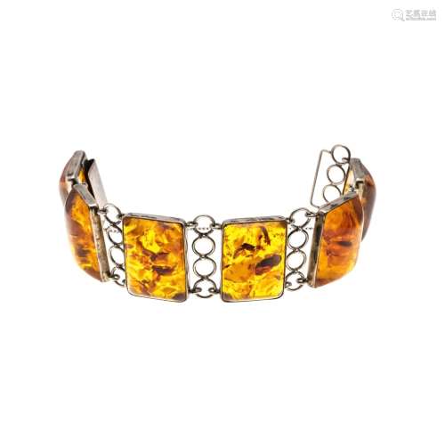 Fischland amber bracelet silve