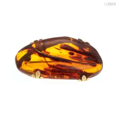 Amber brooch GG 585/000 with a