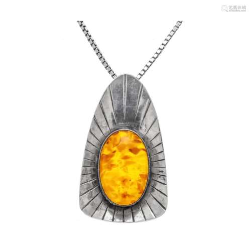 Amber pendant Fischland silver