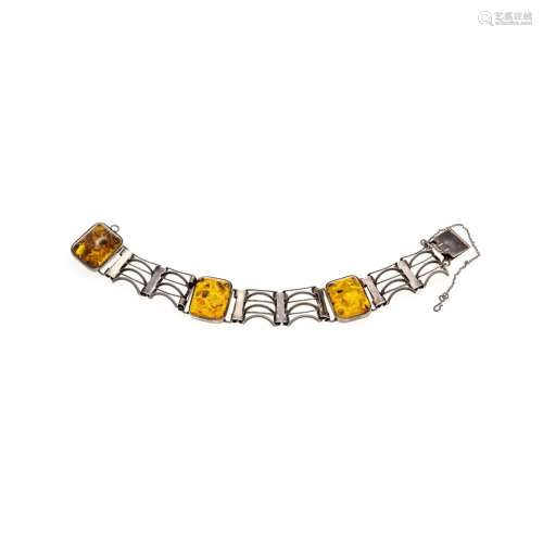 Amber bracelet silver 835/000