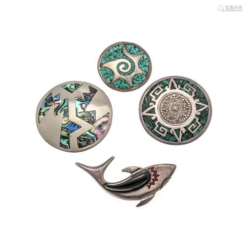 4-piece brooch set Mexico, 3 x