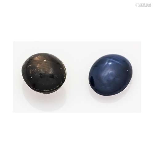 2 star sapphire cabochons, tot