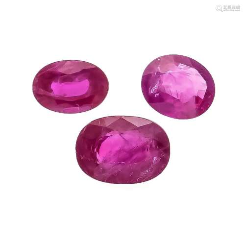 rubies, oval faceted, 0,57 ct,