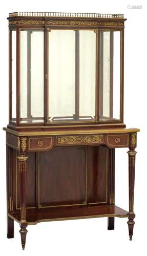 A fine Louis XVI style secretaire display cabinet by F. Link...