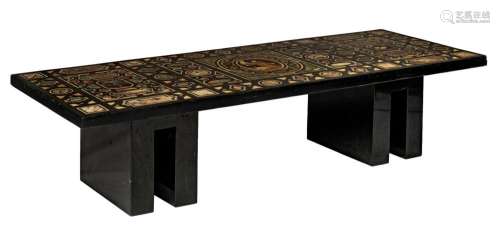 An exceptional Italian scagliola centre tabletop, the centra...