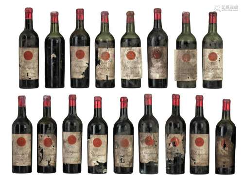 A collection of 17 bottles Ch‚teau Margaux, 1er Grand Cr˚ Cl...