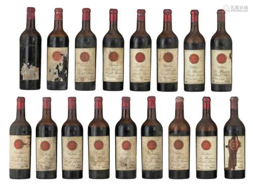 A collection of 17 bottles 'Ch‚teau La Mission Haut Brion', ...