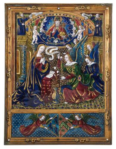 Two Limoges enamel plaques, depicting the 'Annunciation', pr...