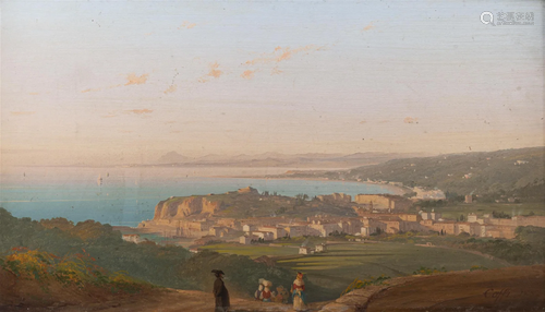 Ippolito CAFFI (1809-1866) "Baie de Nice", huile