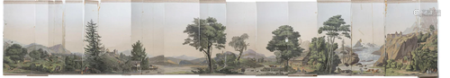 ZUBER ET Cie, Vue panoramique de Suisse, papier peint