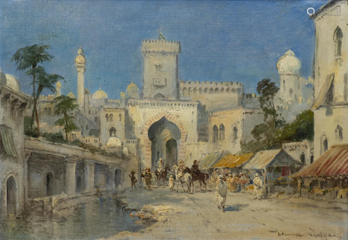 Théodore LÉVIGNE (1848-1912), "Marché devant la Medina&...