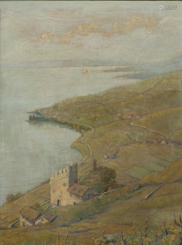 Charles PARISOD (1891-1943) "Lac Léman et la Tour de Ma...