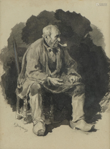 Eugène BURNAND (1850-1921) "Portrait d'un homme as...