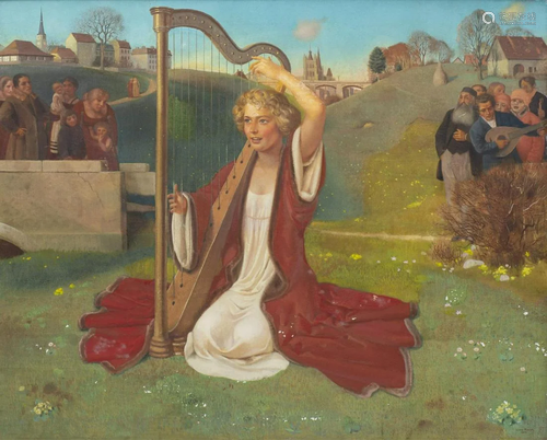 Louis RIVIER (1885-1963) "Sainte Cécile" , Détremp...