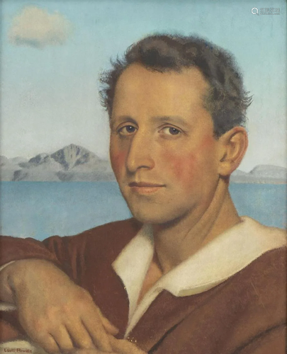 Louis RIVIER (1885-1963) "Autoportrait", Détrempe ...