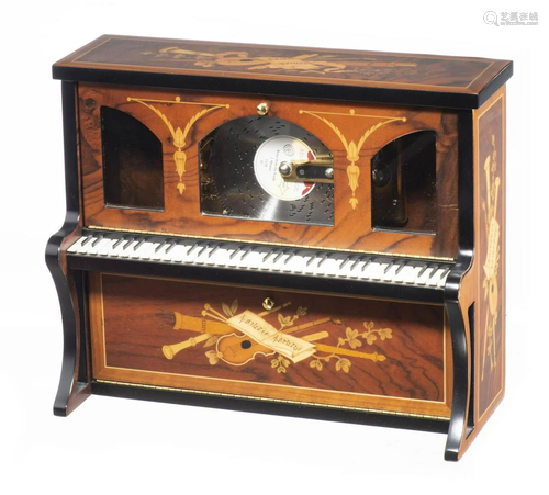 REUGE, Polyphone façon piano en bois de placage et décor mar...