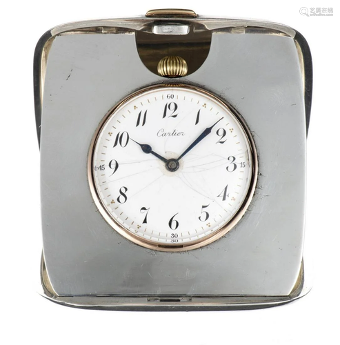 CARTIER, Pendulette de voyage vintage