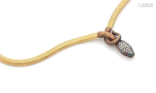 Collier serpent en or 18