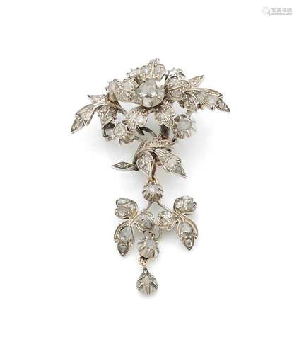 Broche en argent, fleur