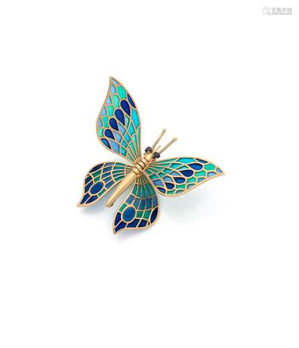 Broche papillon en or 18