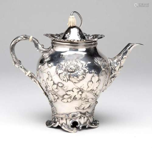 A fine Dutch silver teapot