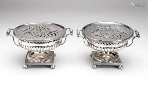 Two Dutch silver braziers with burner