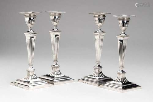 Four Dutch silver candle sticks, The Hague