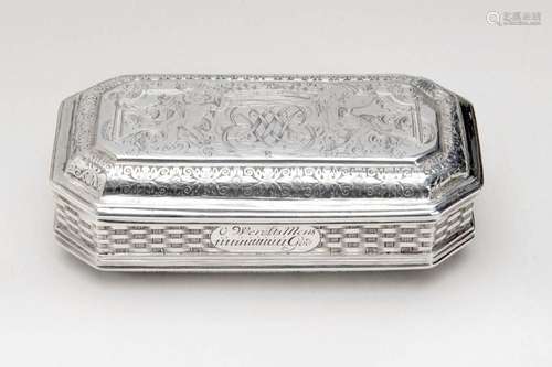 A Dutch silver tobacco box