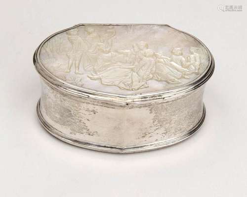 A silver and mother-of-pearl box