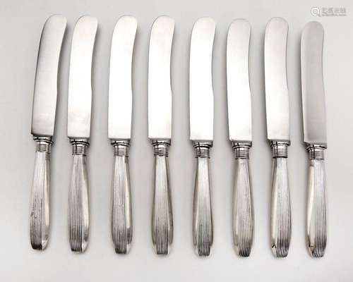 Twelve Dutch knives with silver handles