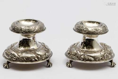 A pair of fine Dutch silver salt cellars