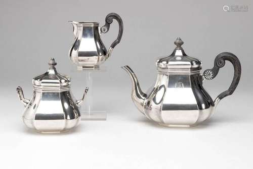 A Dutch silver three-piece tea service