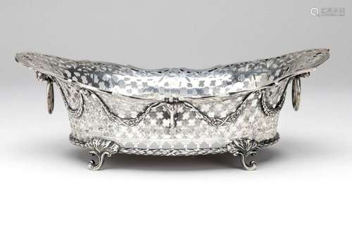 A Dutch silver bread basket