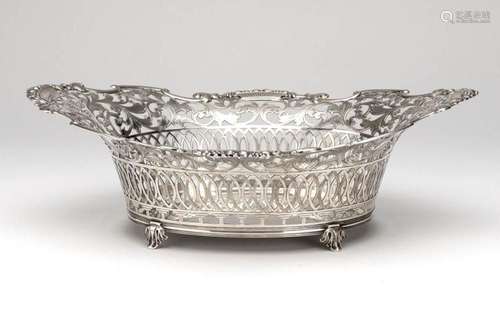 A Dutch silver bread basket