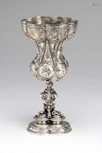 A silver and gilt historicizing beaker