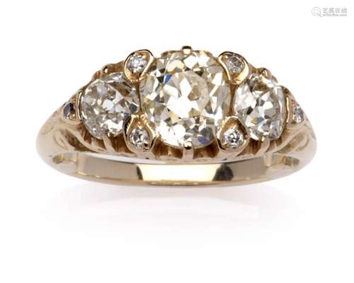 An 18k gold diamond ring