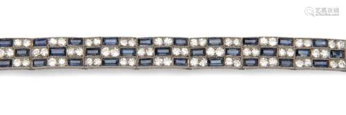 An Art Deco sapphire and diamond bracelet