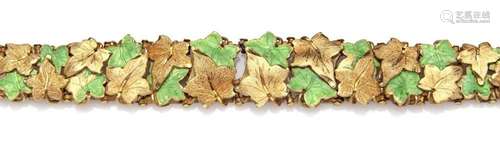 An 18k gold enamelled bracelet