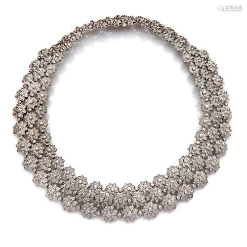 A white gold diamond necklace