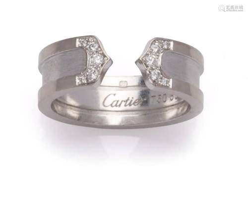 An 18k white gold diamond ring, Cartier